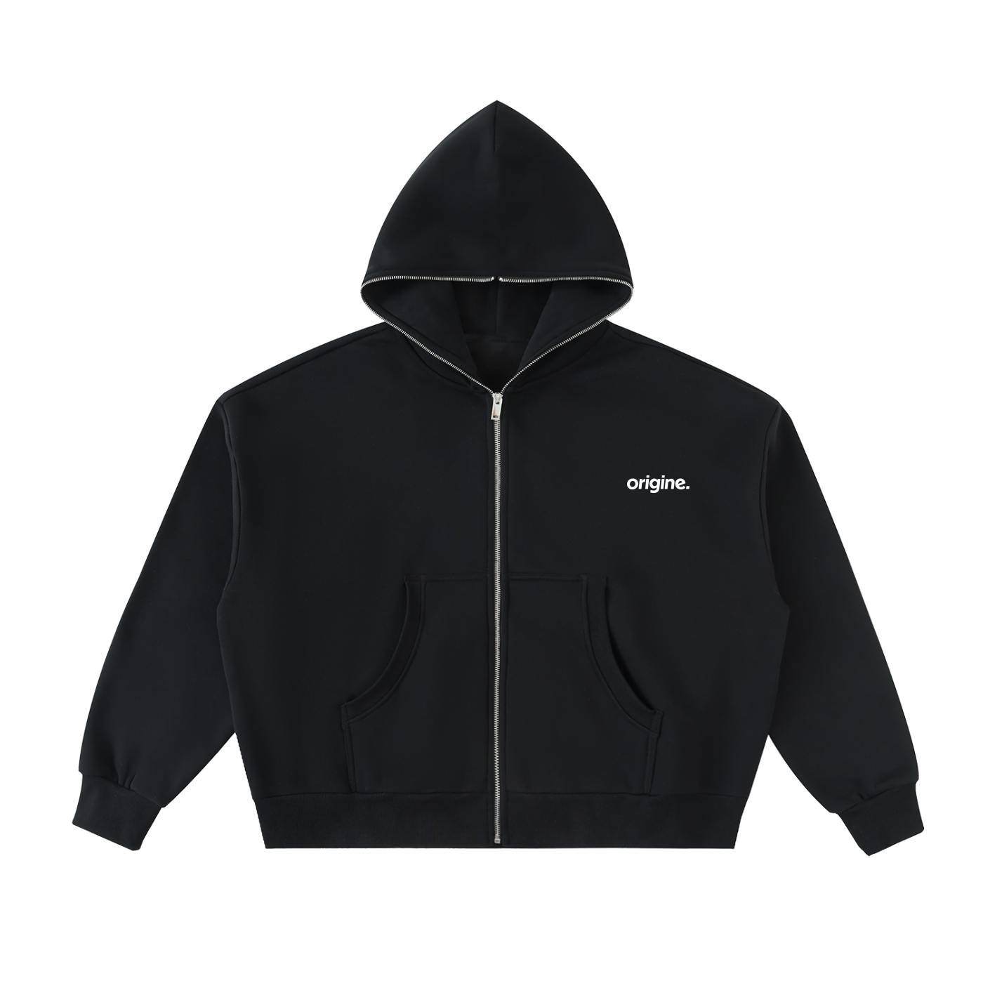 Full-Zip Boxy Hoodie